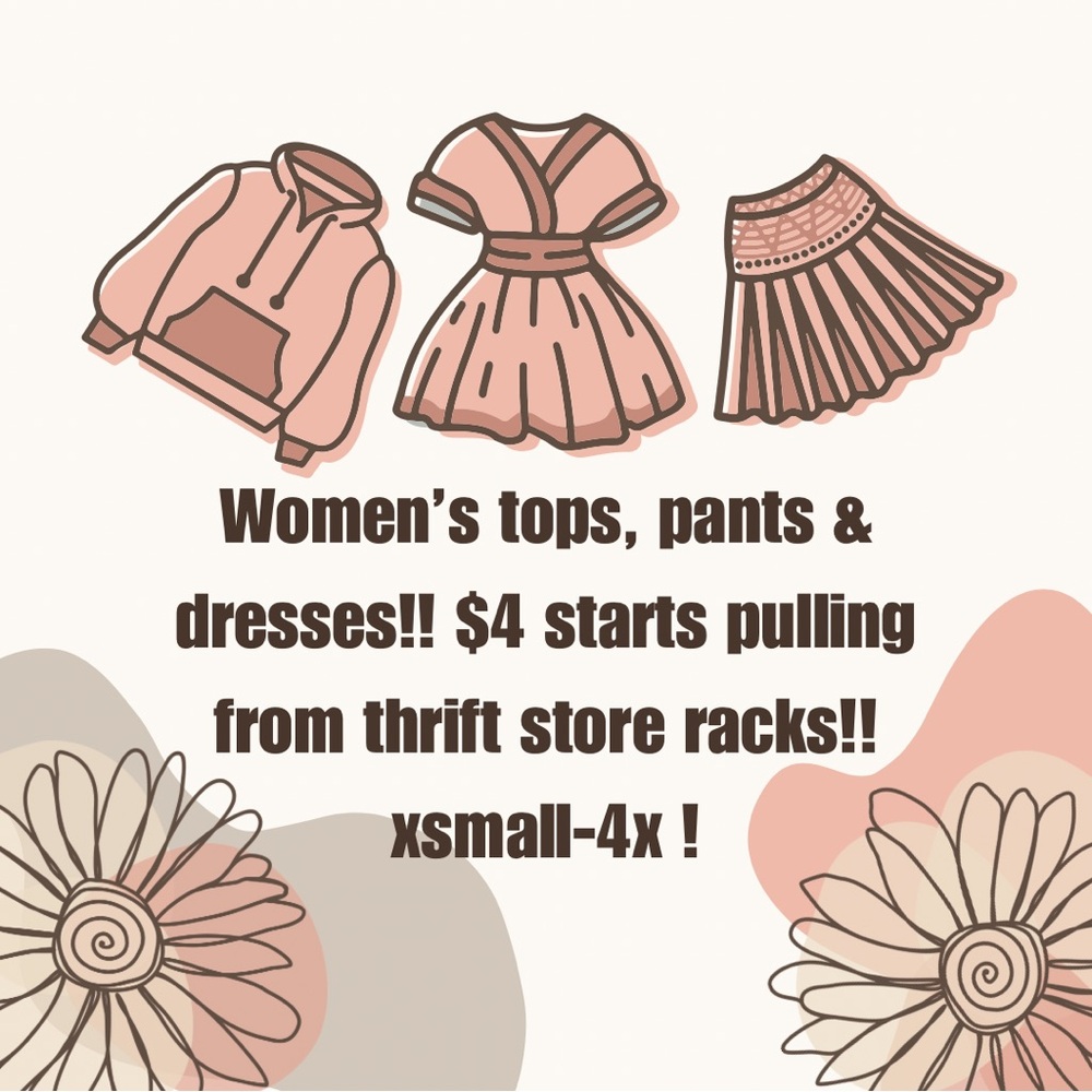 Live show 11/8 women’s tops, pants & dresses!!  Pulling from thrift store racks!
